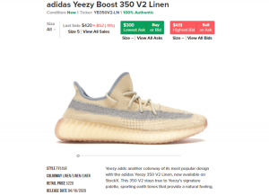 adidas Yeezy Boost 350 V2 Linen price on StockX